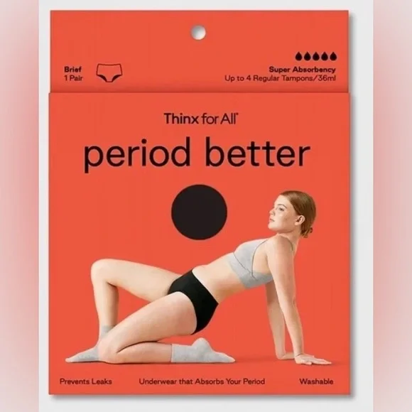 NEW✅ Thinx for All Period Better Brief Black XLarge Super absorbency - Picture 3 of 6